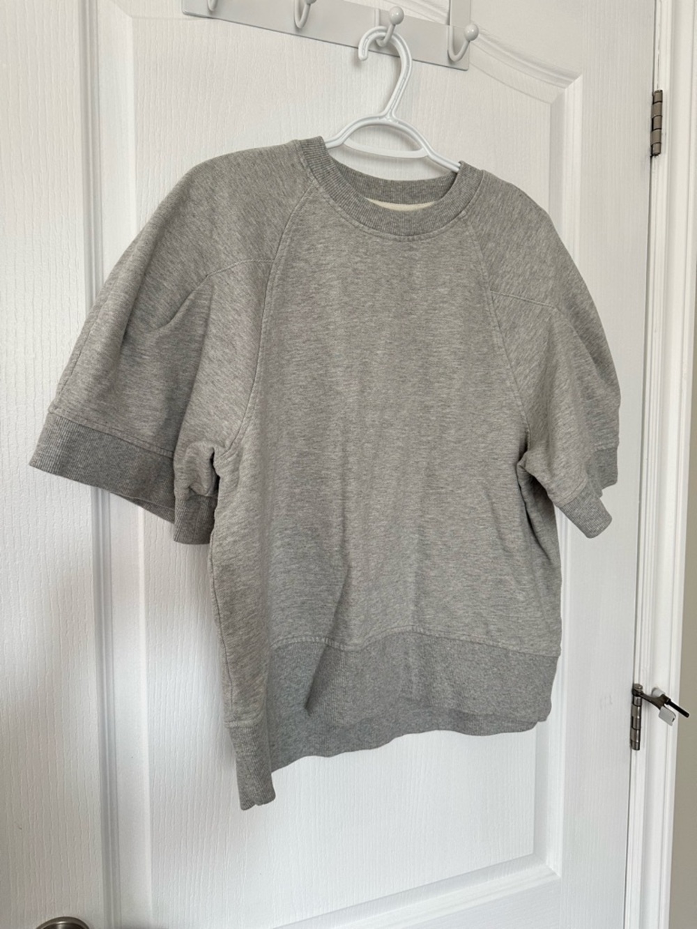 NWOT CALIA Heather Grey Short Sleeve Raglan Sweatshirt T Shirt Athleisure Sz L